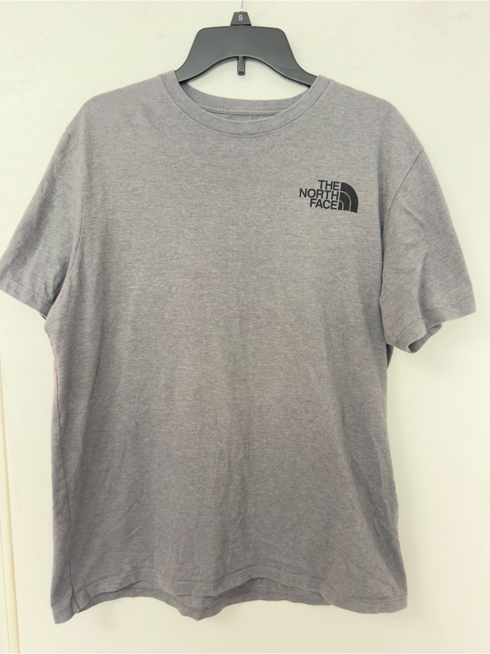 The North Face Heather Gray Short Sleeve Crew Tee with Black Logo
